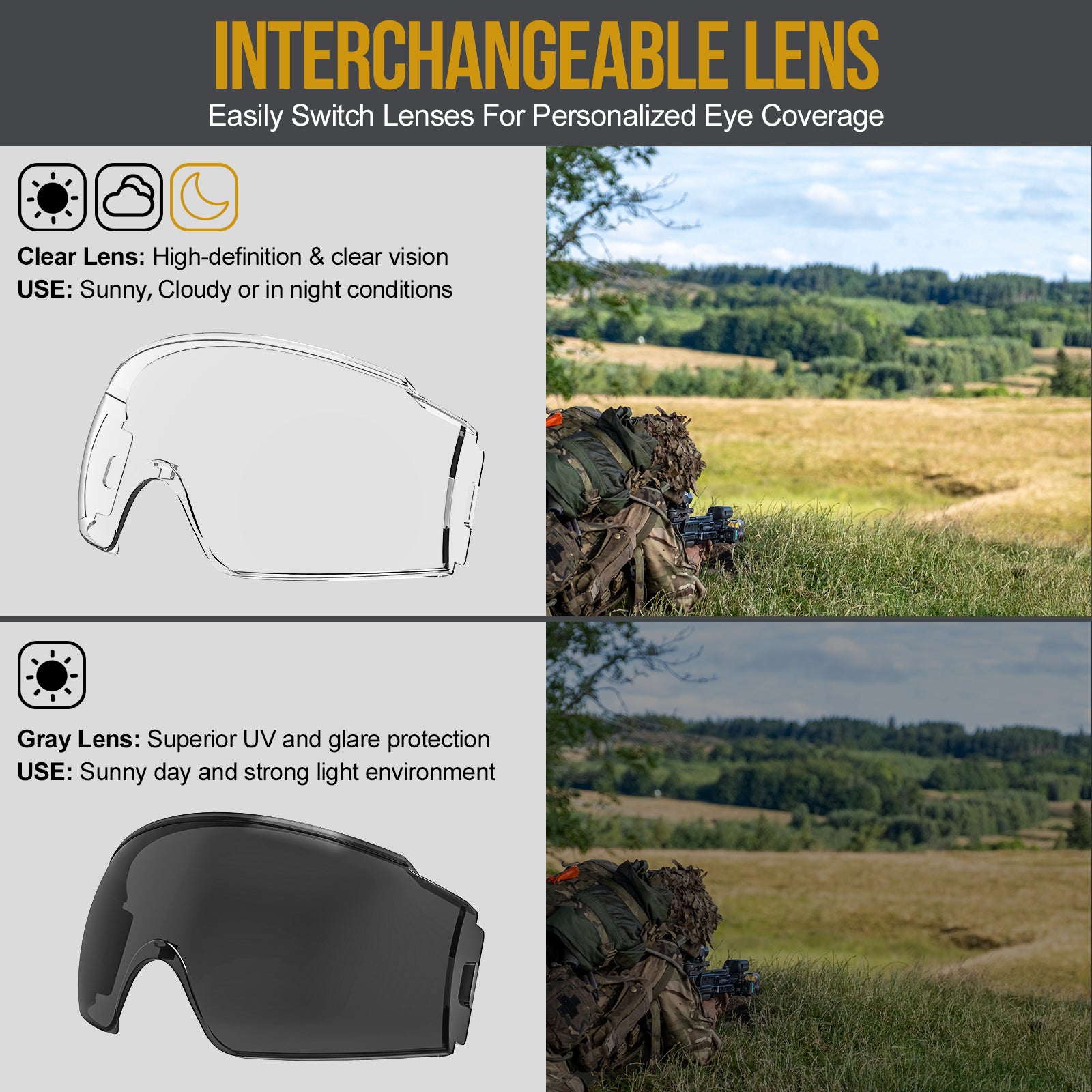 Shooting Safety Goggles 11 | Anti-Fog & Sunglasses
